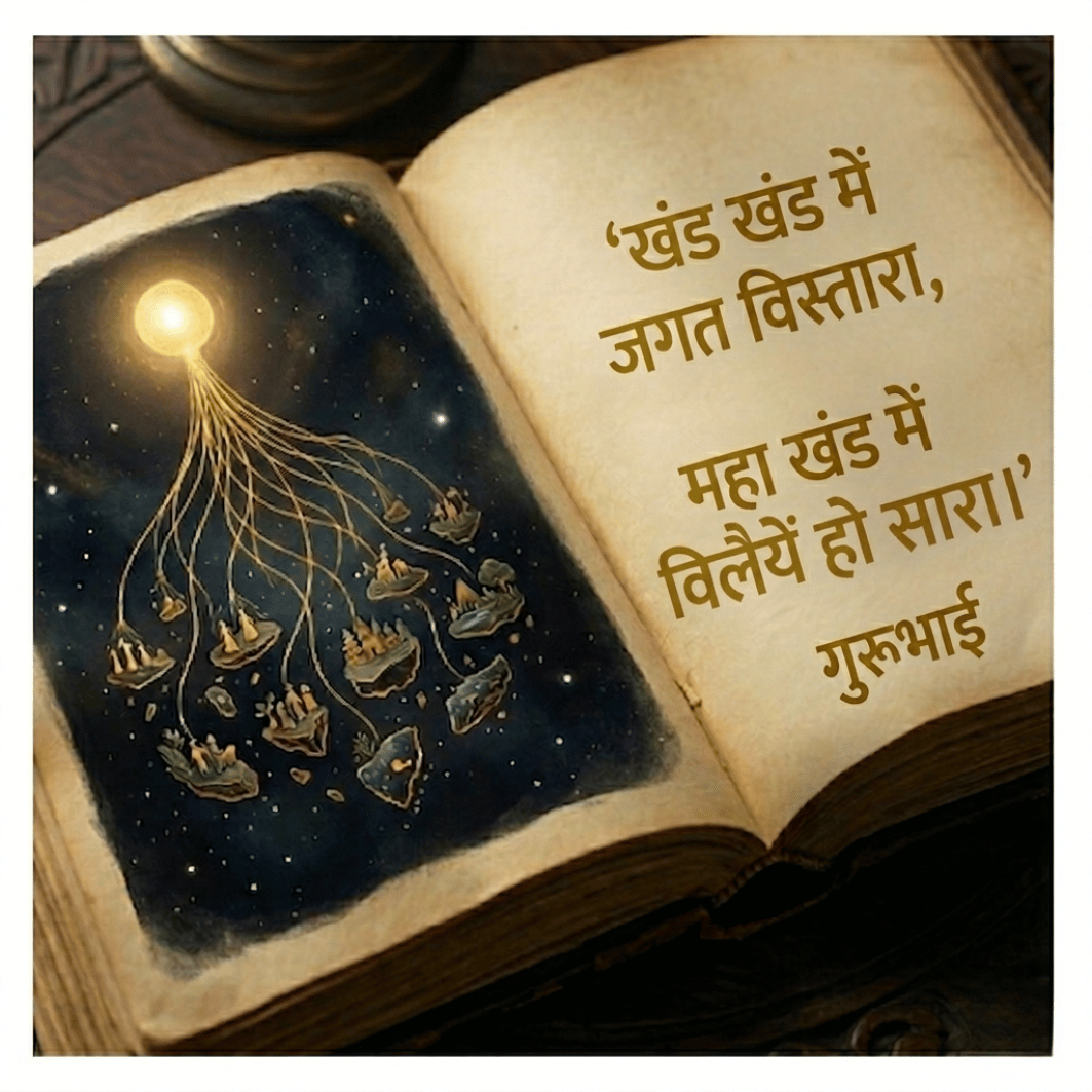 Khand-Khand mein jagat vistara, Mahakhand mein vilay ho saara – Gurubhai Sethji